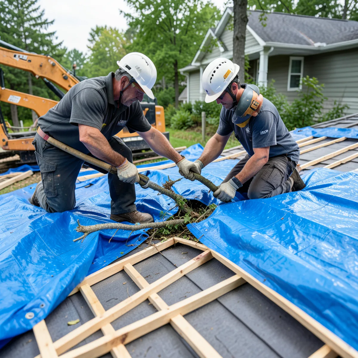 Emergency Tree Removal site protection and safety staging