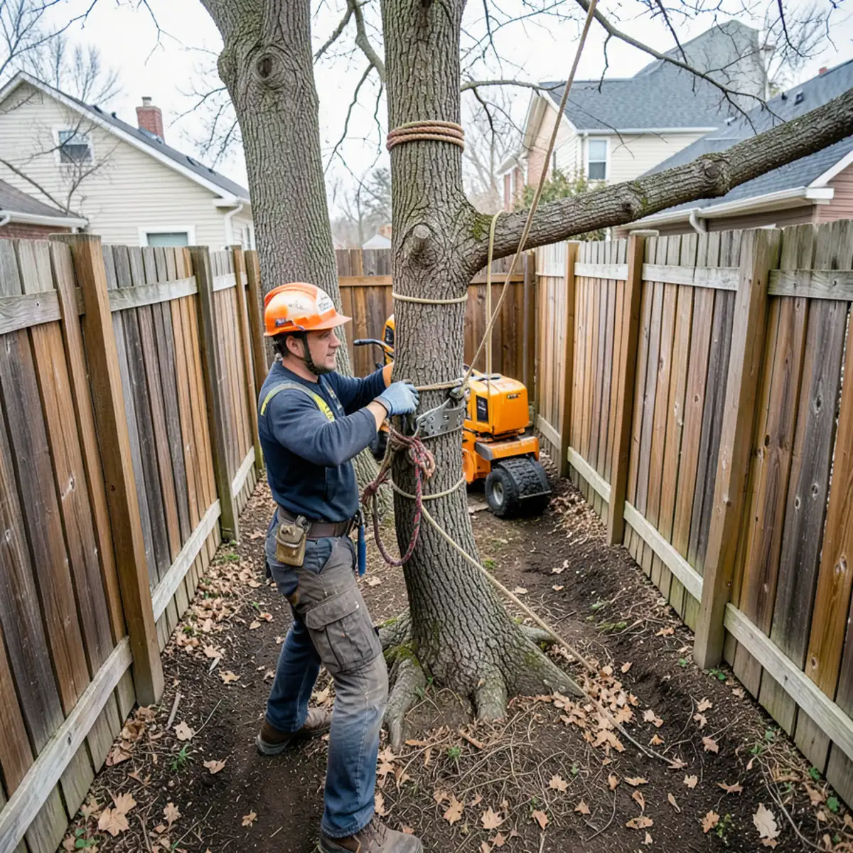 Tree Removal field operation on Lansing residential site